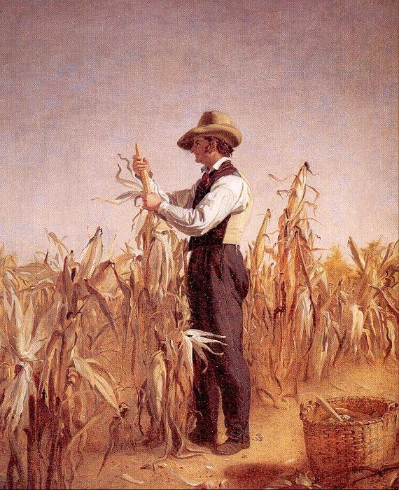 William Sidney Mount Long Island Farmer Husking Corn oil painting picture
